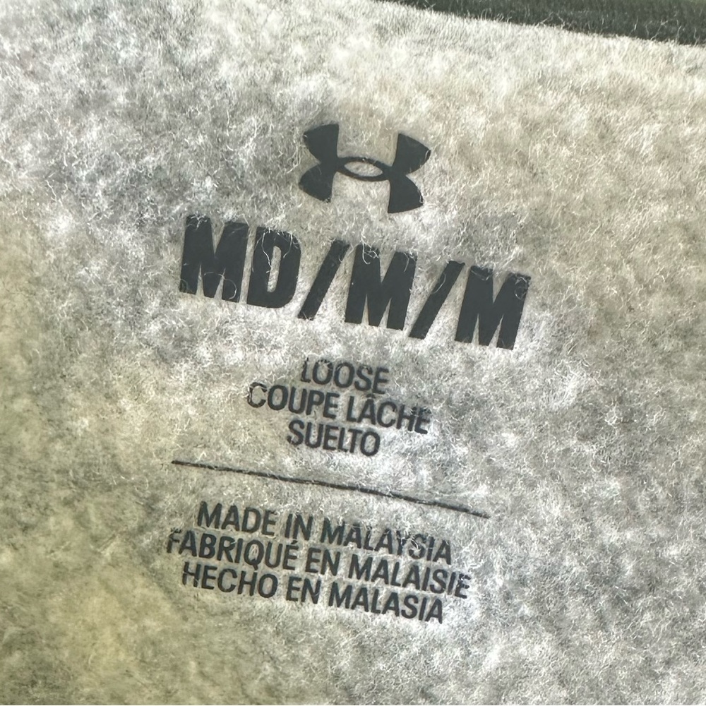 Under Armour Rival Black Camo Print Fleece Cropped Sweatshirt Medium - Picture 3 of 7